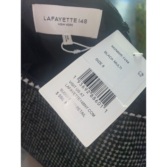 Lafayette 148 New York Women's Houndstooth Wool Tweed Mini Skirt size 8 NWT - Picture 9 of 12